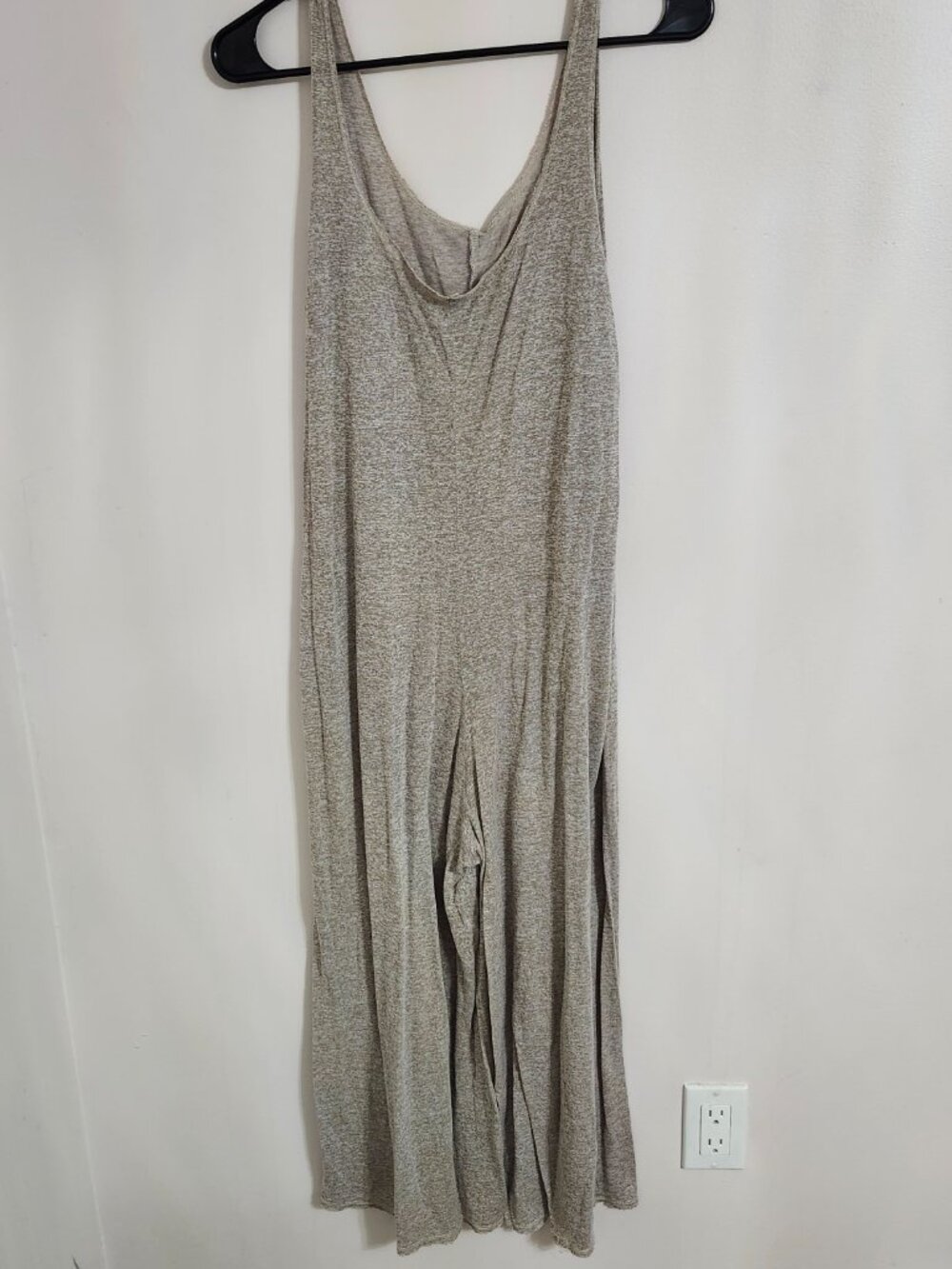 Heather Oatmeal Wide Leg Lounge Jumpsuit size M - Picture 2 of 2